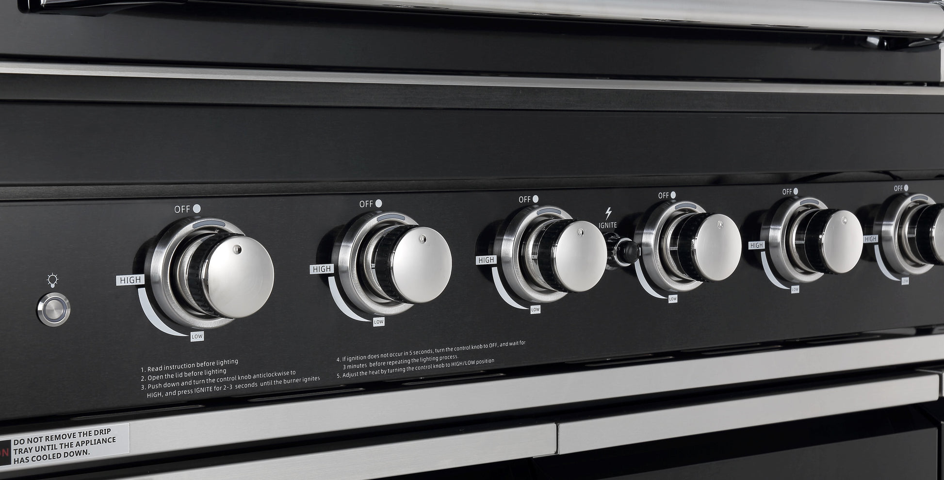 Kingsley 4 Burner Non Wok Black Stainless Steel BBQ Module Only - LPG Inc Rotisserie & BBQ Cover
