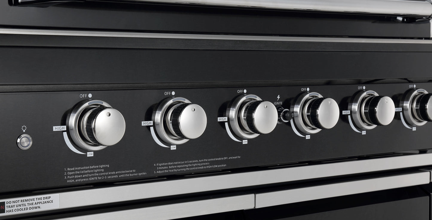 Kingsley 4 Burner Non Wok Black Stainless Steel BBQ Kitchen Package Inc 2x Storage Cupboards