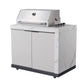 Rockpool White RHS Compact Series 4B Raised Hood BBQ Kitchen | 3 Drawers, Castors, Weather-Resistant, Stone Benchtops