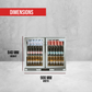 Tropical Rated Triple Glazed 304 SS 2-Door Stainless Steel Under Counter Can Cooler Wine Bar Fridge 208L