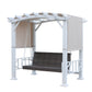 GazeboMate White Galvanized Steel Daybed Pergola Swing 2.25x1.67xH2m