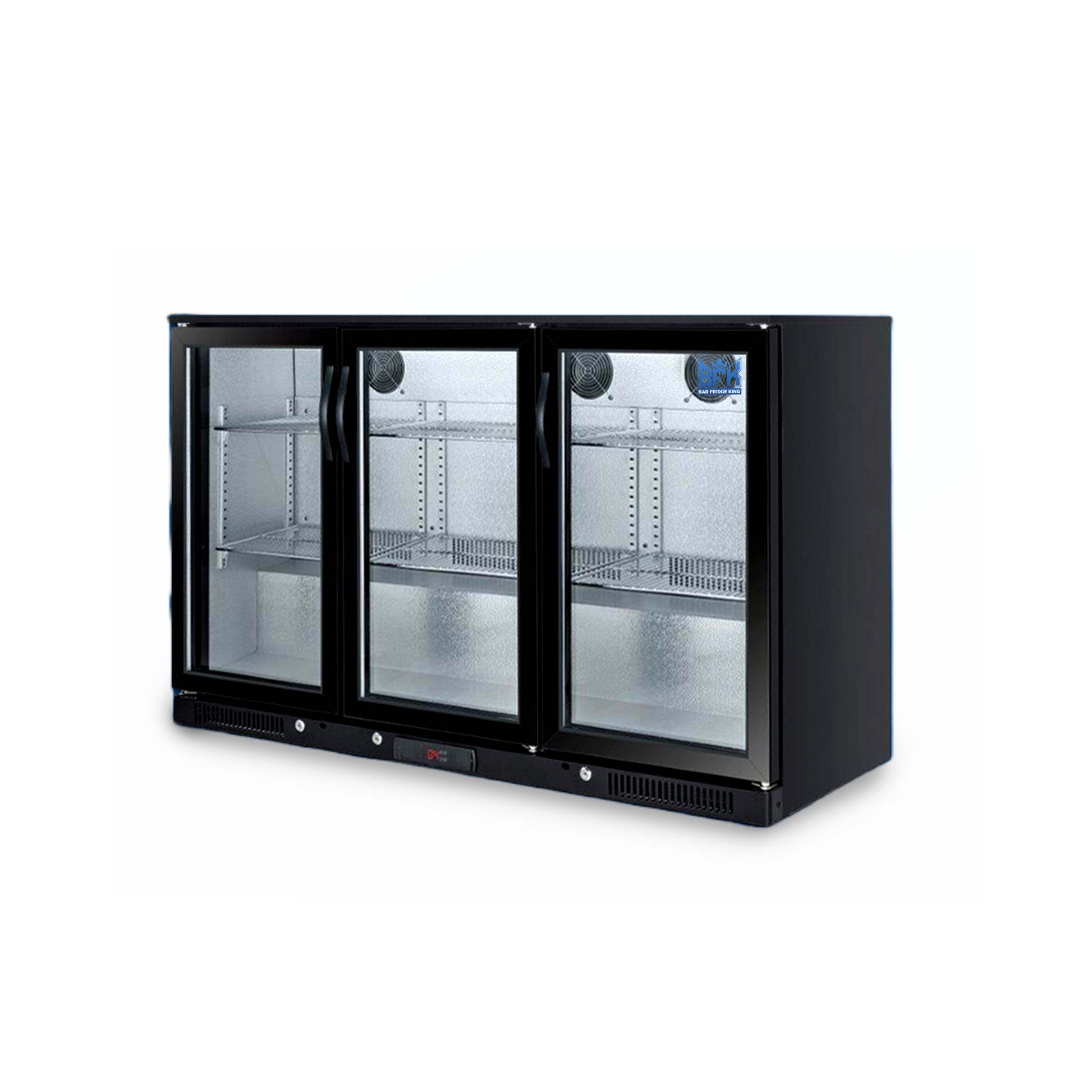 Free Metro Shipping Tropical Rated Triple Glazed 318L 3-Door Commercial Wine Bar Fridge Chiller Can Cooler Mini Freezer in Black