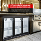 Free Metro Shipping Tropical Rated Triple Glazed 318L 3-Door Commercial Wine Bar Fridge Chiller Can Cooler Mini Freezer in Black