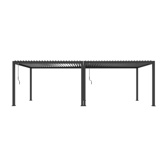 GazeboMate Monument 3M x 6M Semi Permanent Louvered Gazebo Aluminium Pergola Monument Heavy Duty Wind Resistant