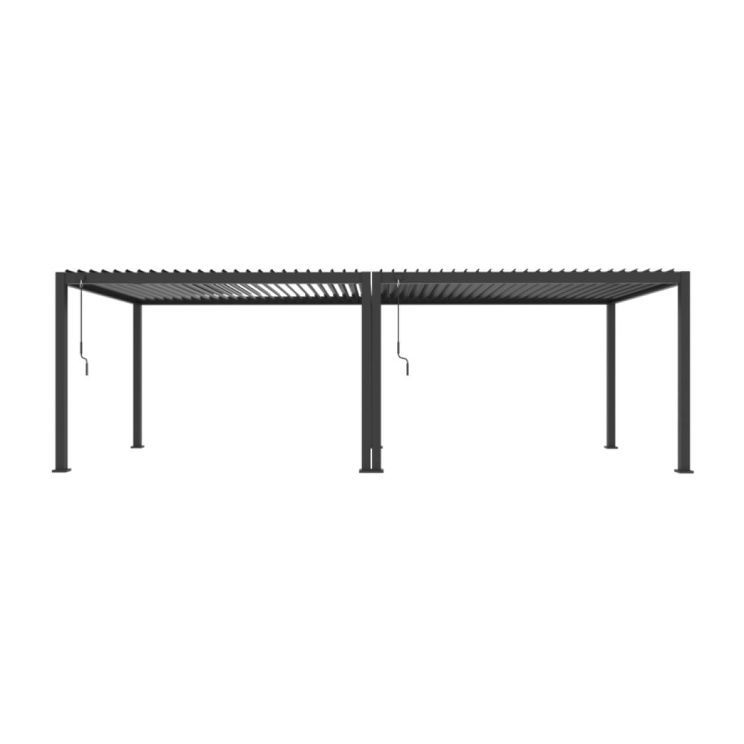GazeboMate Monument 3M x 6M Semi Permanent Louvered Gazebo Aluminium Pergola Monument Heavy Duty Wind Resistant
