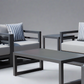 7 Piece Charcoal Aluminium Hampton Style Outdoor Furniture Lounge Set Weather Resistant 3 Seater, 1+1 + Coffee Table & 2x Side tables