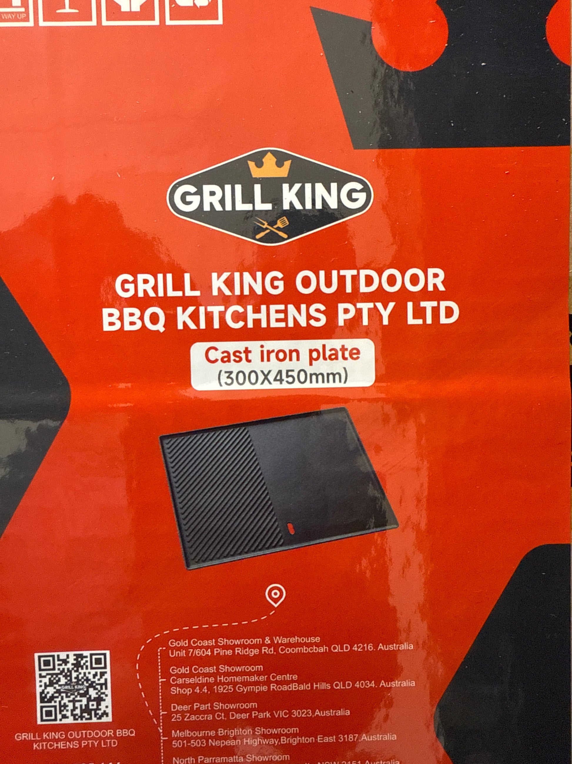 Grill King Cast Iron Hot Plate 30CM x 45CM
