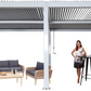 Wall Mounted 4M x 6M Semi Permanent Louvered Gazebo Monument Aluminium Heavy Duty Wind Resistant