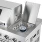 Hurricane 6-Burner Outdoor Kitchen 304 Stainless Steel BBQ Package Inc Triple Fridge, Sink, 3 Drawer Storage, Side Wok & Rear Infrared Burner