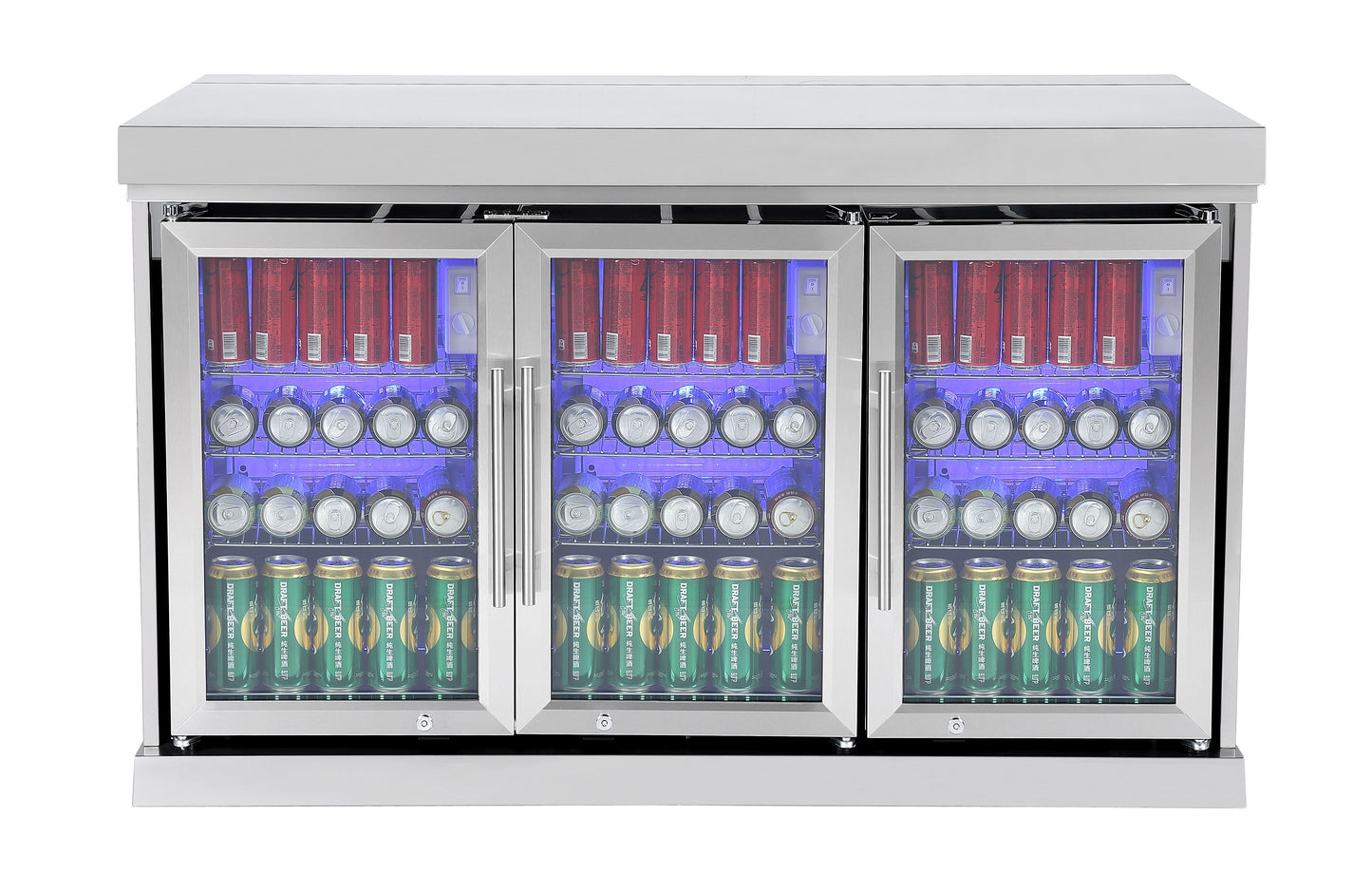 Hurricane 6-Burner Outdoor Kitchen 304 Stainless Steel BBQ Package Inc Triple Fridge, Sink, 3 Drawer Storage, Side Wok & Rear Infrared Burner