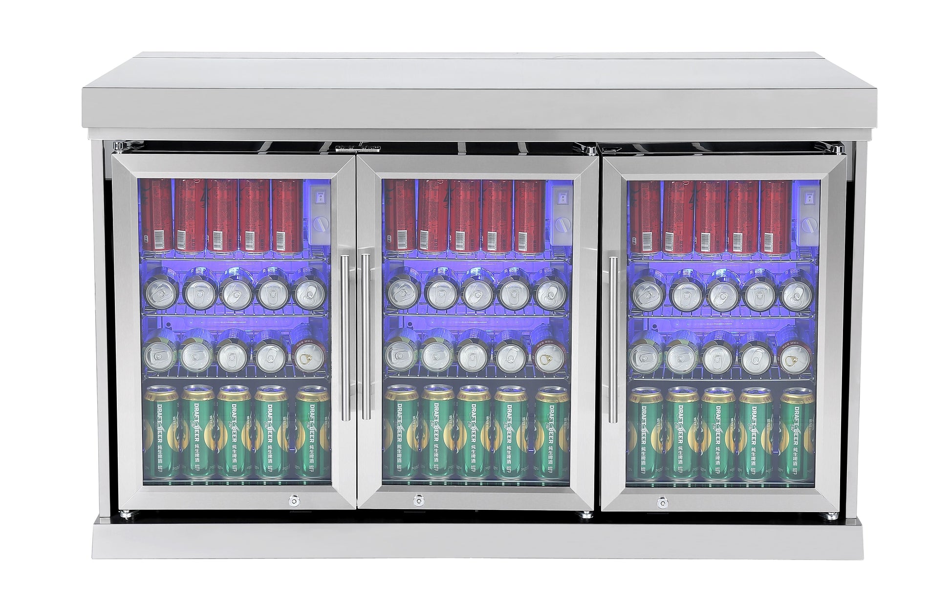 Hurricane 6-Burner Outdoor Kitchen 304 Stainless Steel BBQ Package Inc Triple Fridge, Sink, 3 Drawer Storage, Side Wok & Rear Infrared Burner
