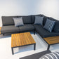 Outdoor Havana Package In Black - Outdoor Aluminum & Acacia Modular Corner Lounge Black Aluminium with Black Fabric