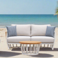 Maximus Aluminium Outdoor 4 Piece Lounge Set | White Aluminium + Cusions
