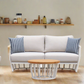 Maximus Aluminium Outdoor 4 Piece Lounge Set | White Aluminium + Cusions