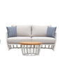 Maximus Aluminium Outdoor 4 Piece Lounge Set | White Aluminium + Cusions