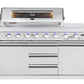 Hurricane 6-Burner Outdoor BBQ Kitchen + 188L Kegerator : Stainless Steel, Fridge, Sink, Height Adjustable
