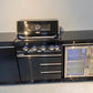 Kingsley 4 Burner Black 304 SS BBQ Kitchen + 2DR Fridge & 1DR Cupboard