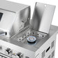 Hurricane 6-Burner Outdoor BBQ Kitchen + 188L Kegerator : Stainless Steel, Fridge, Sink, Height Adjustable
