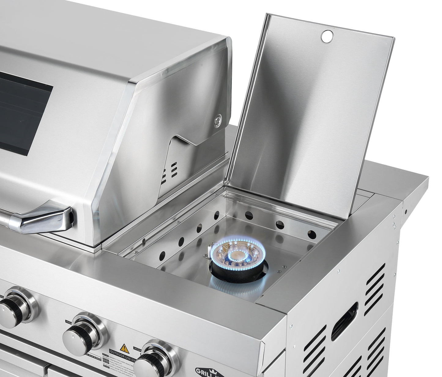 Hurricane 6-Burner Outdoor BBQ Kitchen + 188L Kegerator : Stainless Steel, Fridge, Sink, Height Adjustable