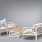 5-Piece Modern Outdoor Lounge Furniture Set Inc 3-Seater Day Bed, Coffee Table, Side Table & 3+1+1
