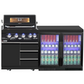 Kingsley 4 Burner Non Wok Black Stainless Steel BBQ Kitchen Package Inc 2x Storage Cupboards