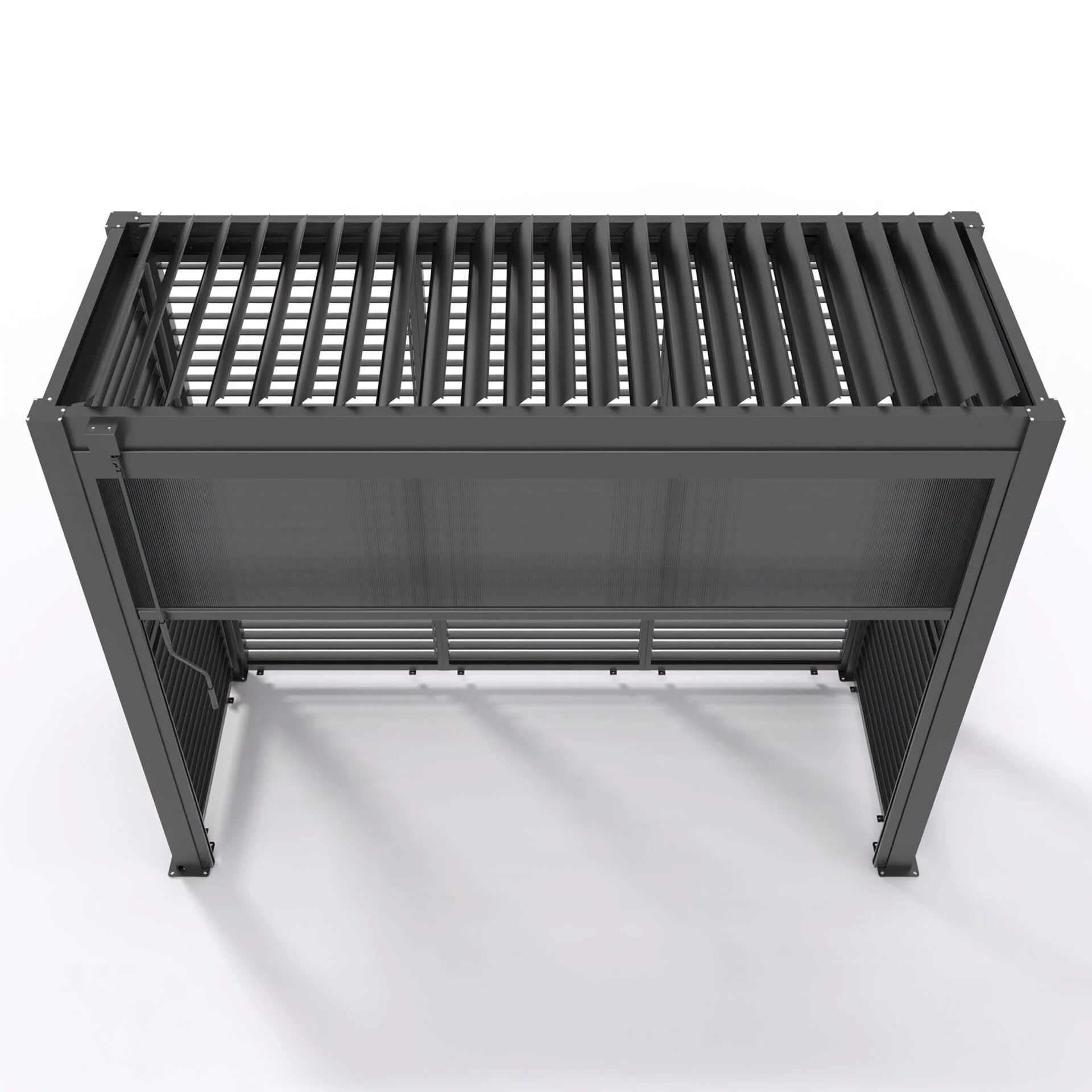 GazeboMate BBQ Shelter – Freestanding Aluminium Louver Roof with LED Lighting & Privacy Blind