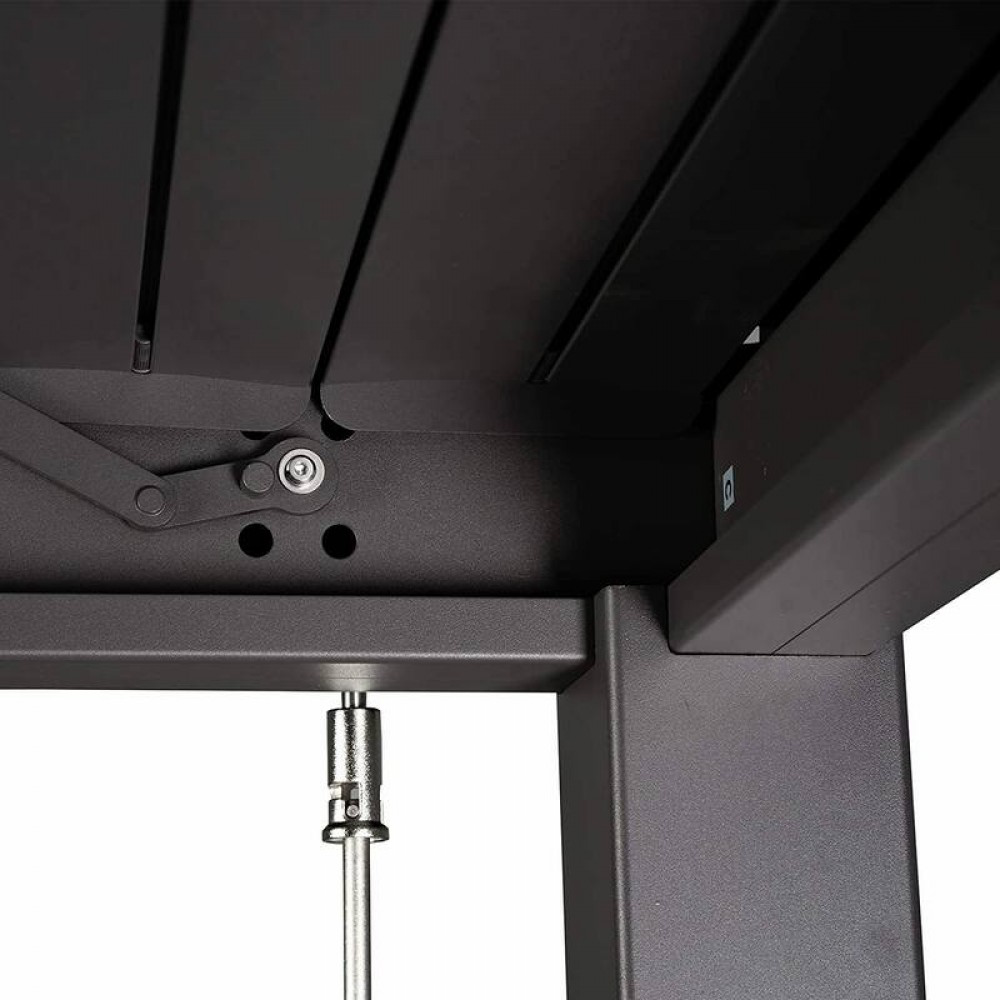 GazeboMate Monument 3M x 6M Semi Permanent Louvered Gazebo Aluminium Pergola Monument Heavy Duty Wind Resistant