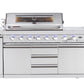 Hurricane 6-Burner Outdoor Kitchen 304 Stainless Steel BBQ Package Inc Triple Fridge, Sink, 3 Drawer Storage, Side Wok & Rear Infrared Burner