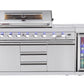 Hurricane 6-Burner Outdoor Kitchen 304 Stainless Steel BBQ Package Inc Triple Fridge, Sink, 3 Drawer Storage, Side Wok & Rear Infrared Burner