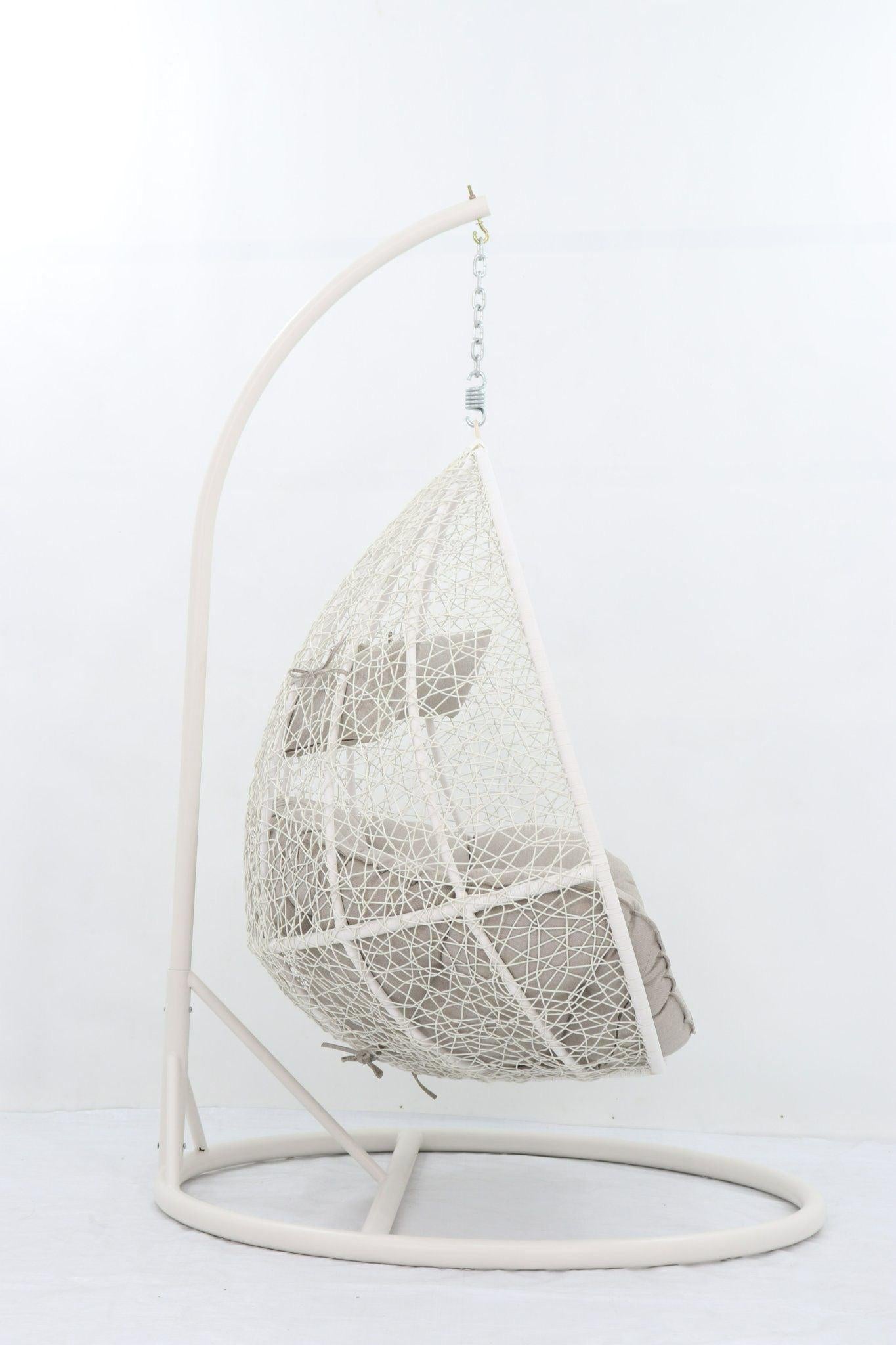 WHITE DOUBLE SEATER HANGING EGG CHAIR
