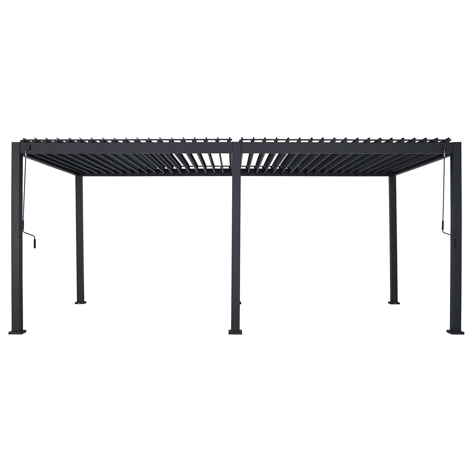 GazeboMate Monument 3.6M x 7.2M Semi Permanent Louvered Gazebo Aluminium Pergola Monument Heavy Duty Wind Resistant