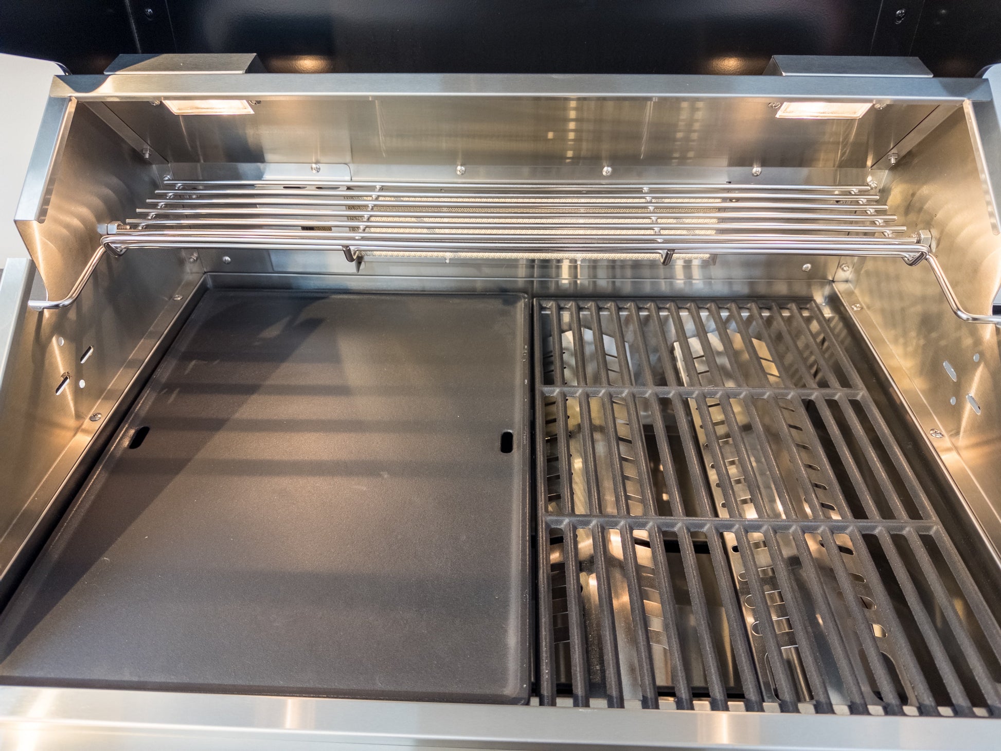 L Shape Black 304SS 4 Burner + Wok BBQ Kitchen Inc Wok & Rear Infrared Burner, Fridge & Sink