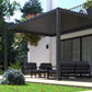 Wall Mounted 2.4x2.4M Semi Permanent Louvred Gazebo Heavy Duty Wind Resistant