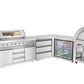 Hurricane 6-Burner Outdoor Kitchen 304 Stainless Steel BBQ Package Inc Triple Fridge, Sink, 3 Drawer Storage, Side Wok & Rear Infrared Burner