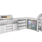 Hurricane 6-Burner Outdoor Kitchen 304 Stainless Steel BBQ Package Inc Triple Fridge, Sink, 3 Drawer Storage, Side Wok & Rear Infrared Burner
