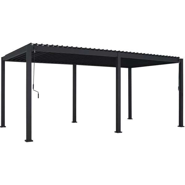 GazeboMate Monument 3M x 6M Semi Permanent Louvered Gazebo Aluminium Pergola Monument Heavy Duty Wind Resistant