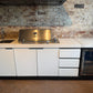 White Stone 4B Drop In BBQ Kitchen Package with Stone Benchtops, Hampton Waterfall Design