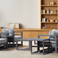 7 Piece Charcoal Aluminium Hampton Style Outdoor Furniture Lounge Set Weather Resistant 3 Seater, 1+1 + Coffee Table & 2x Side tables
