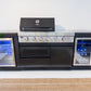 L Shape Black 304SS 4 Burner + Wok BBQ Kitchen Inc Wok & Rear Infrared Burner, Fridge & Sink