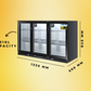 Free Metro Shipping Tropical Rated Triple Glazed 318L 3-Door Commercial Wine Bar Fridge Chiller Can Cooler Mini Freezer in Black