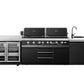 Element Twin Hood 8-Burner Outdoor BBQ Kitchen + 188L Kegerator : Graphite Stainless Steel, Stone Bench, Fridge, Sink, Height Adjustable