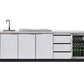 White Stone 4B Drop In BBQ Kitchen Package with Stone Benchtops, Hampton Waterfall Design