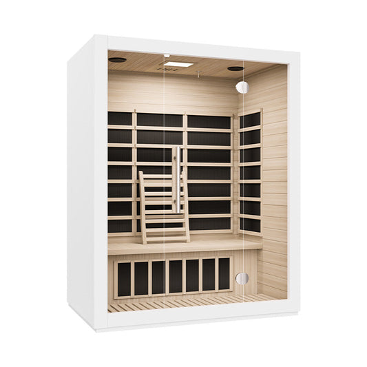 BJØRN 3 PERSON WHITE DESIGNER SAUNA PERSON INFRARED SAUNA LED, BLUETOOTH