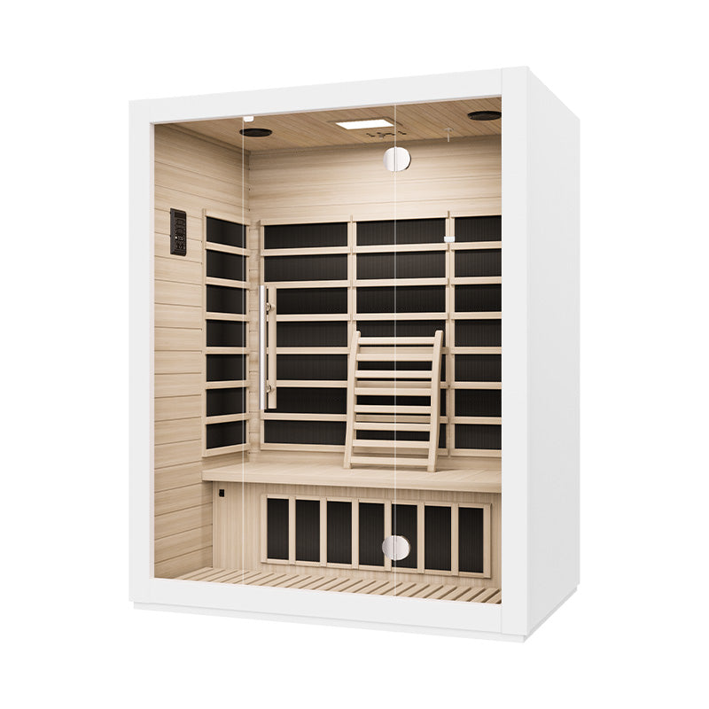 BJØRN 3 PERSON WHITE DESIGNER SAUNA PERSON INFRARED SAUNA LED, BLUETOOTH