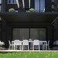 Wall Mounted 2.4x2.4M Semi Permanent Louvred Gazebo Heavy Duty Wind Resistant