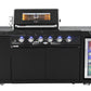 Rockpool Black 4B + Wok: Designer Outdoor BBQ Kitchen Package Inc Fridge, Sink, Rear Infrared