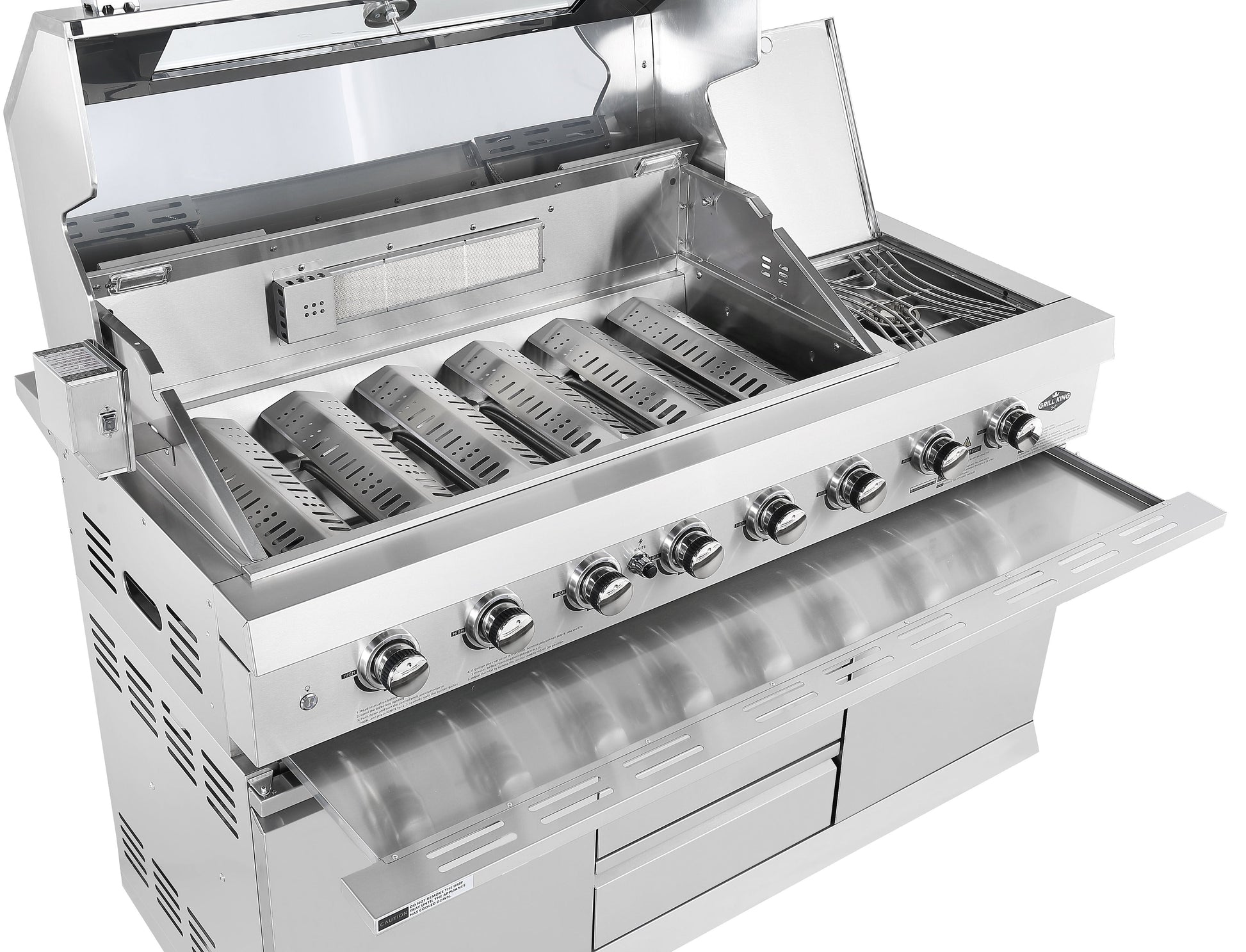 Hurricane 6-Burner Outdoor BBQ Kitchen + 188L Kegerator : Stainless Steel, Fridge, Sink, Height Adjustable