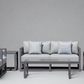 7 Piece Charcoal Aluminium Hampton Style Outdoor Furniture Lounge Set Weather Resistant 3 Seater, 1+1 + Coffee Table & 2x Side tables