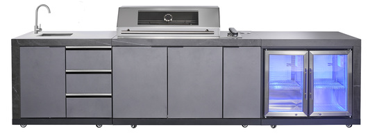 LHS SINKDRAW MODULE | Rockpool Charcoal Raised Hood BBQ Kitchen + 3 CUPBOARD DOORS
