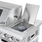 Rockpool White 4B + Wok: Designer Outdoor BBQ Kitchen Package Inc 2DR Fridge, 2DR Sink, 3 Draw Storage, Rear Infrared